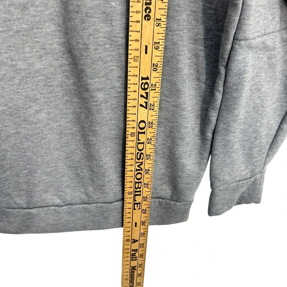 Adidas 3 Stripe Crewneck Sweatshirt XL Gray Fleece Lined Athletic Pullover